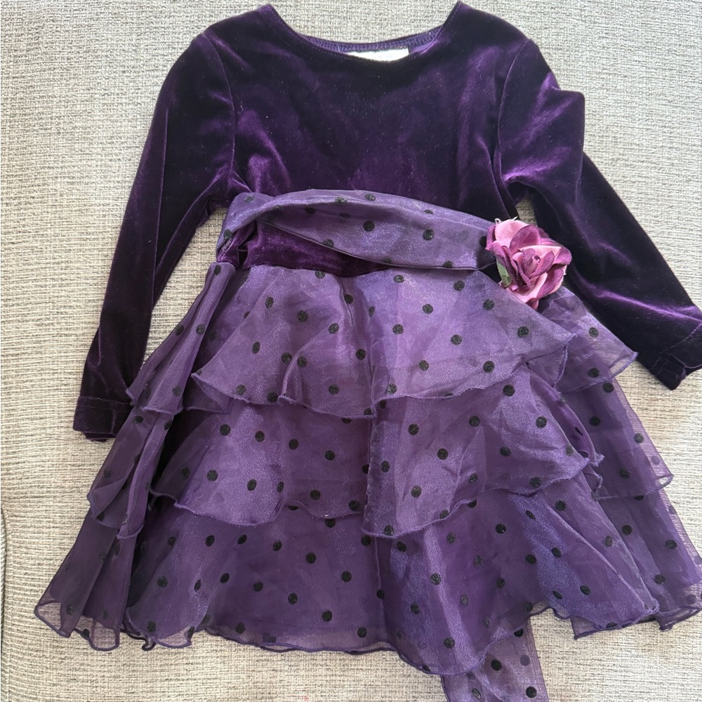 Purple Velvet Kids Dress